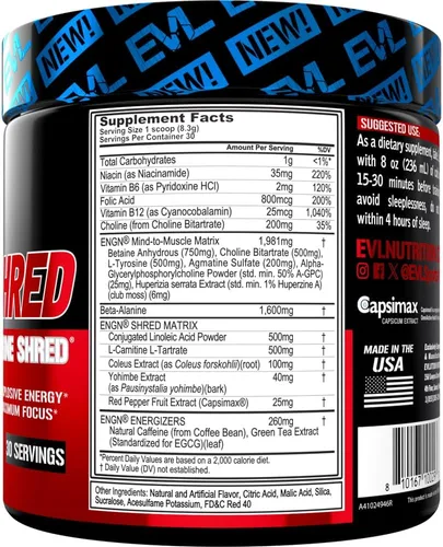 Miniatura 2 de EVL Ultimate Pre Workout Polvo - Bebida en Polvo de Preentrenamiento con Apoyo Termogénico para Quema de Grasa, Energía Duradera, Enfoque