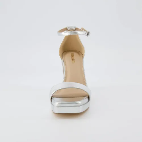 Miniatura 3 de CUSHIONAIRE Sandalia Grammy de plataforma con tacón de bloque de una banda para mujer + espuma viscoelástica, anchos disponibles