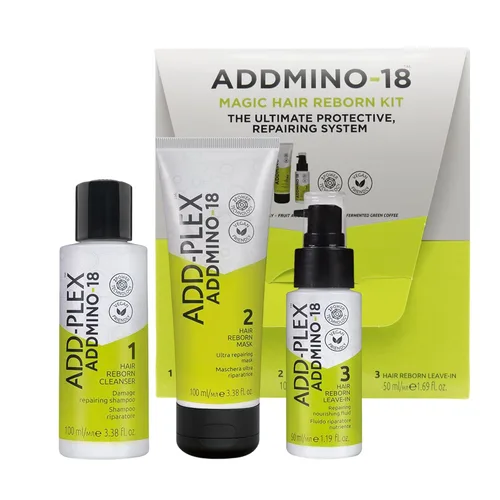 Kit Hair Reborn - Champú para el cabello 3.4 fl oz, máscara 3.4 fl oz y acondicionador sin enjuague 1.7 fl oz 3 piezas Set de viaje