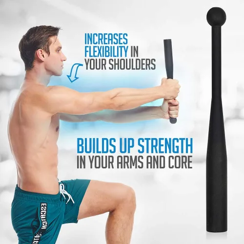 Miniatura 4 de Logest Steel Mace Club de Ejercicio - Mazas Indias de Acero Resistente Perfectas para Entrenamiento de Fuerza y Rehabilitación Mejora el Agarre