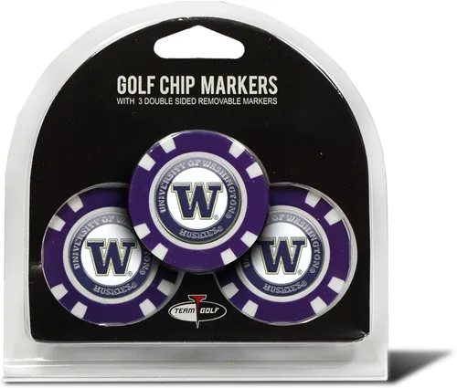 Miniatura 27 de Team Golf NCAA - Marcadores para pelotas de golf tamaño de ficha de póquer con marcadores de doble cara esmaltados más pequeños