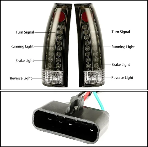 Miniatura 7 de Luces traseras LED HECASA Compatibles con 1988-2000 Chevy Silverado GMC Suburban Tahoe Sierra C/K 1500 2500 3500 Blazer Yukon lámparas de freno