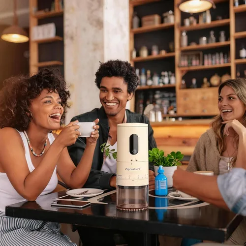 Miniatura 7 de First Grind - Molinillo de café recargable mientras se carga, molienda 1.7 veces más rápida con molinillo de café eléctrico portátil con 38 ajustes