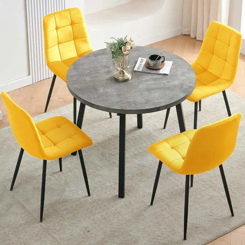Miniatura 12 de Homedot Juego de mesa de comedor para 2, mesa de cocina de 3 piezas, juego de sillas de comedor redondas y negras para espacios pequeños, juego
