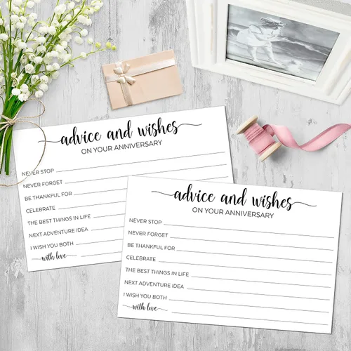 Miniatura 3 de 321Done Tarjetas de consejos y deseos de aniversario, 4 x 6 pulgadas, color blanco, fabricadas en Estados Unidos, juego divertido, alternativa