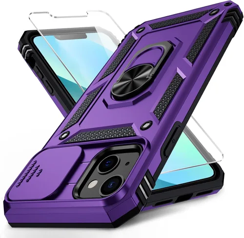 Miniatura 7 de Funda para iPhone 13 Mini con cubierta para lente de cámara, protector de pantalla HD, protección contra caídas de grado militar de 10 pies, soporte