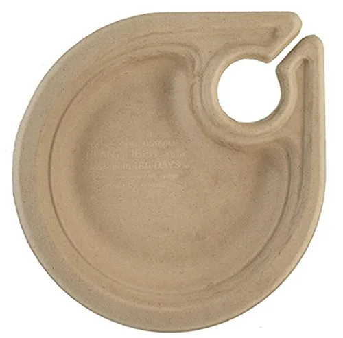 World Centric PL-SC-7WN - Plato de fiesta de fibra vegetal sin blanquear 100% compostable con soporte para copas de vino, 7 pulgadas (paquete de