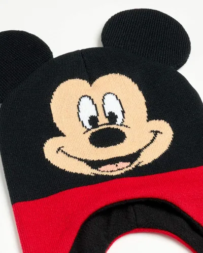 Miniatura 4 de Disney Conjunto de sombrero de invierno de Mickey Mouse y 2 pares de guantes o guantes (edad 2-7)