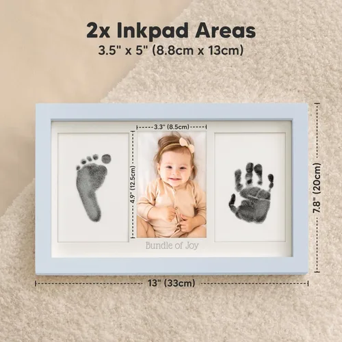 Miniatura 7 de Kit de huellas de manos y pies sin tinta, para niño, niña, recién nacido, recuerdo - Almohadilla de tinta sin desorden para huella de mano de bebé