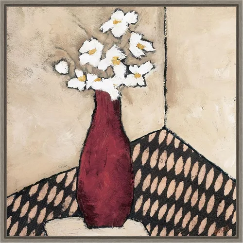 Miniatura 9 de Amanti Art Lienzo enmarcado para pared, florero rojo retro de 16 x 16 pulgadas, por Judi Bagnato, lienzo enmarcado para pared, obras de arte