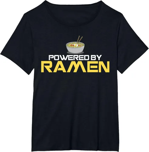 Miniatura 68 de Camiseta de fideos de anime japoneses Powered By Ramen, Negro, S