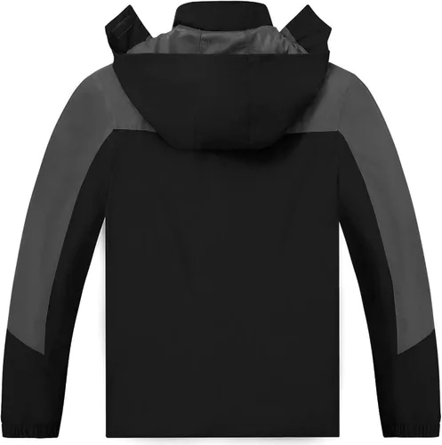 Miniatura 2 de TEZO Chaqueta impermeable para hombre, con capucha, rompevientos ligera