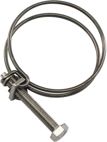 Miniatura 2 de Abrazadera de manguera de alambre doble de 2.559-2.756 in, abrazaderas de tubo de tubo de acero inoxidable 304
