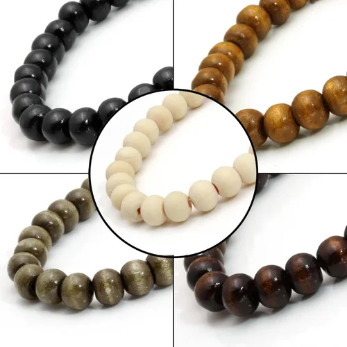 Miniatura 3 de MILAKOO 5 pulseras elásticas de madera con cuentas para hombres y mujeres