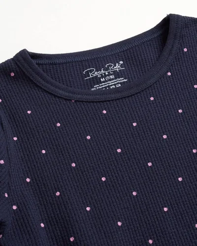 Miniatura 34 de Rene Rofe Girls' Thermal Underwear Set - 2 Piece Waffle Knit Top and Long Johns (2T-16)