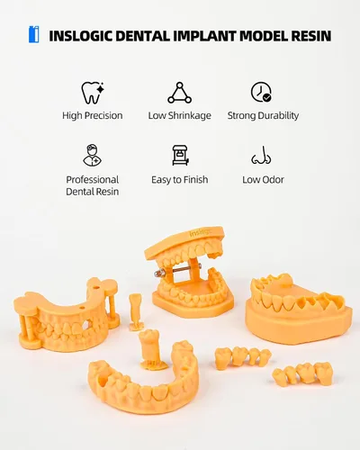 Miniatura 2 de Inslogic Modelo de Implante Dental 3D Impreso en Resina, Alta Precisión y Baja Contracción, Superficie Lisa, Resina de Curado UV de 405 nm