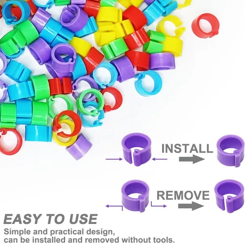 Miniatura 5 de 200Pcs 8mm Bandas para piernas de Coturnix y codorniz bebé Bandas para piernas de pollo Bandas para piernas de paloma Anillos para piernas de pollo