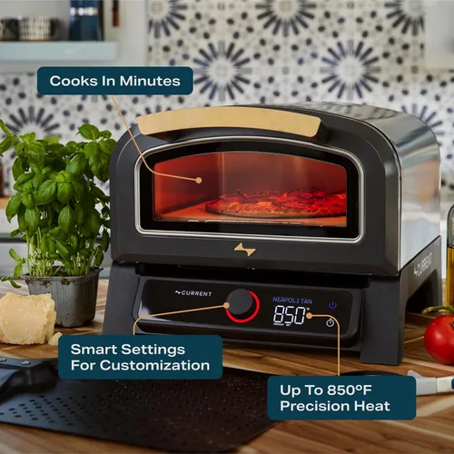 Miniatura 8 de Current® Horno eléctrico inteligente Model P para pizza, 12 pulgadas, 850 °F máximo, 5 modos de cocción, conectividad de aplicación para monitoreo