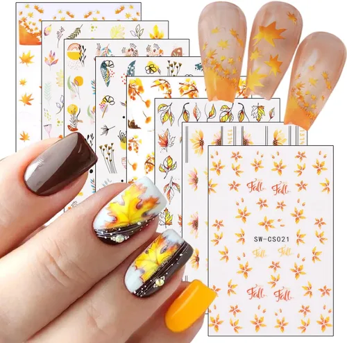Miniatura 9 de 6 hojas de calcomanías de arte de uñas de Halloween, 5D estéreo, autoadhesivas, diseño de ojos holográficos, fantasma, llama, calabaza, día