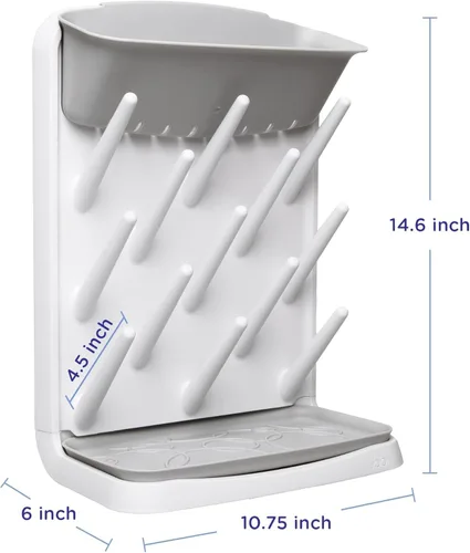 Miniatura 9 de Ubbi Estante de secado vertical para biberones, organizador de secado para encimera de ahorro de espacio, gris