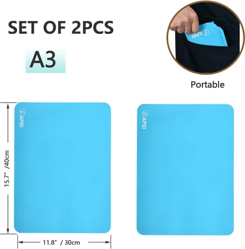 Miniatura 3 de Sapid 2 tapetes de silicona gruesa para manualidades, hoja de silicona antiadherente para resina epoxi, molde de joyería, tapetes de pintura