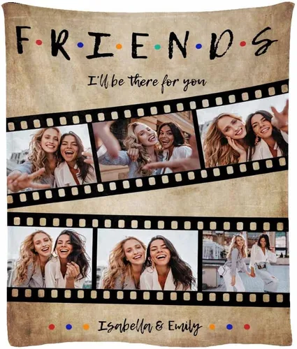 Miniatura 27 de Manta de franela suave personalizada para BFF con 6 fotos, tamaño de manta de 30 x 40 pulgadas