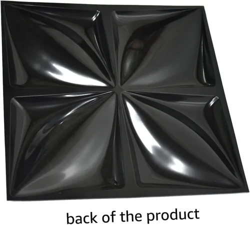 Miniatura 5 de Art3d Panel de pared 3D negro mate PVC, diseño de flor cubre hasta 32 pies cuadrados , para decoración de paredes interiores, sala de estar