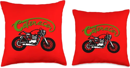 Miniatura 3 de American Cafe Racer Motorcycle Apparel and Merch Cafe Racer Biker Men Women Adult Teens Boys Girls Kids Youth Throw Pillow, 18x18, Multicolor
