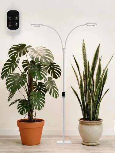 Miniatura 11 de GLOWRIUM Luces de Crecimiento para Plantas de Interior, Lámpara de Pie LED de Espectro Completo con Soporte de Altura y Ángulo Ajustables, Luz