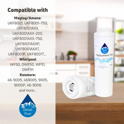 Miniatura 8 de Filtro de agua de repuesto para refrigerador Amana DRS2660BW - Compatible con cartucho de filtro de agua para refrigerador Amana UKF8001AXX