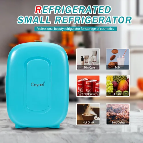 Miniatura 5 de Caynel - Minirrefrigerador termoeléctrico portátil (4 L/6 latas), CA/CC, enfriador y calentador para cosméticos, alimentos, bebidas y maquillaje