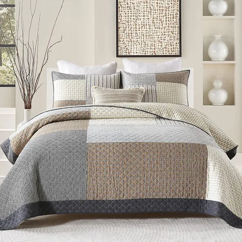 Miniatura 13 de Colchas Tamaño Queen - Juegos de Colcha y Cubrecama Queen, Juego de Ropa de Cama Acolchada 100% Algodón para Cama Queen, 3 Piezas Edredón Ligero