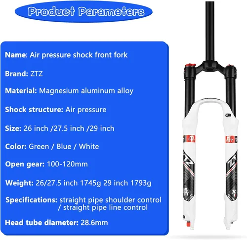 Miniatura 4 de MTB Air Suspension Fork，Fit for 26/27.5/29 inch Mountain Bike, 120mm Travel, Rebound Adjust, QR 9mm, Manual/Remote Lockout, XC/AM Mountain Bike