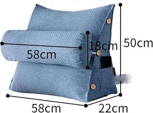 Miniatura 2 de Almohada de apoyo lumbar, almohada triangular, respaldo de cama, ajustable extraíble, cojín grande para sala de estar, ventana de bahía