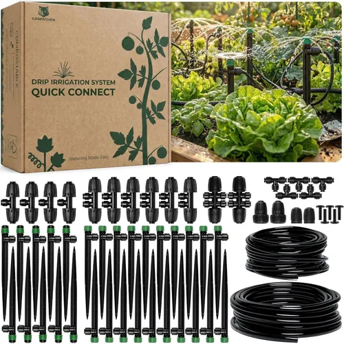 Miniatura 7 de CARPATHEN Kit de Sistema de Riego por Goteo Premium Completo Ajustable para Jardín, Camas Elevadas con Emisores de Goteo, Tubería de Riego de 5/16
