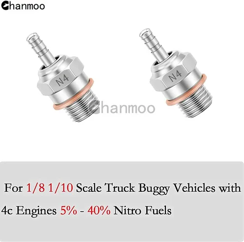 Miniatura 3 de 2 piezas 70117H Hot Engine Glow Plugs No.3 N3 N4#3 #4 Spark Nitro Engine Parts Reemplazan OS para Traxxas Losi HPI Redcat HSP Himoto RC Car Truck
