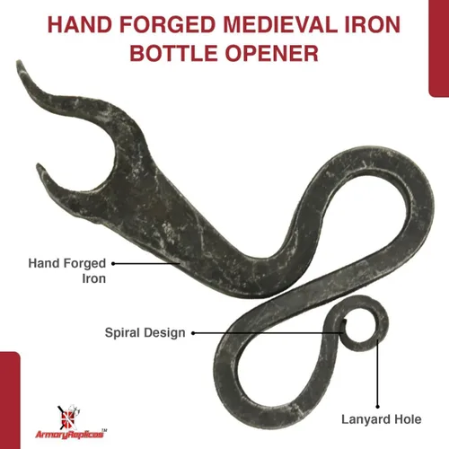 Miniatura 3 de Hierro Forjado A Mano Medieval Abridor de botellas
