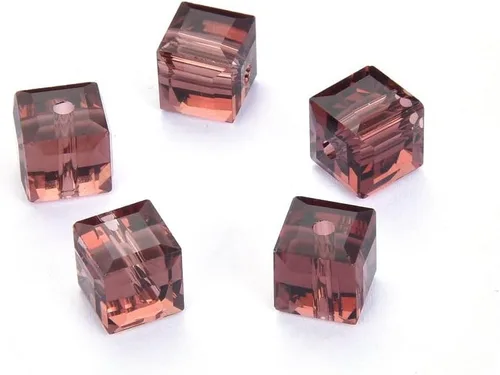 Miniatura 3 de 50 piezas Adabele cuentas austriacas de 6 mm de cristal facetado en cubo amatista sueltas, compatibles con cristales Swarovski Preciosa 5601 SSC611