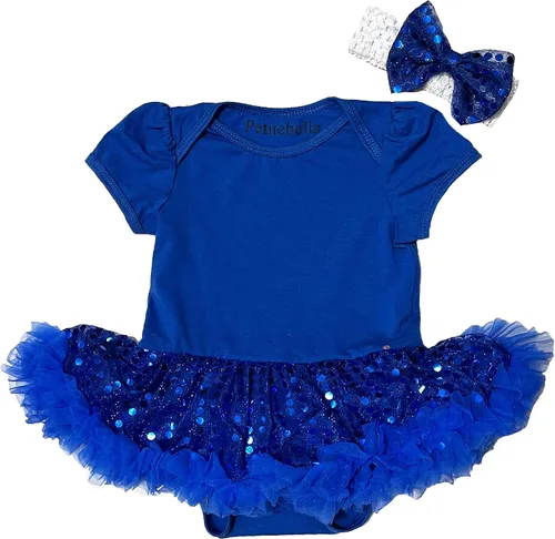 Miniatura 3 de Petitebella Vestido de bebé tutú de lentejuelas de un solo color Nb-59.1 ft