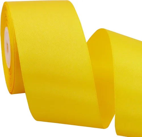 Miniatura 34 de TONIFUL - Cinta de satén de oro rosa de 2 pulgadas x 25 yardas de ancho, rollo de cinta de satén sólida para manualidades, cinta para silla