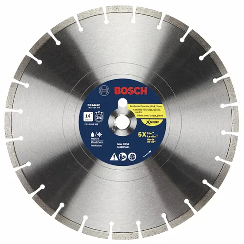 Miniatura 6 de BOSCH DB1241S Hoja de diamante de borde segmentado estándar de 12 pulgadas con eje de 1 pulgada para aplicaciones universales de corte tosco