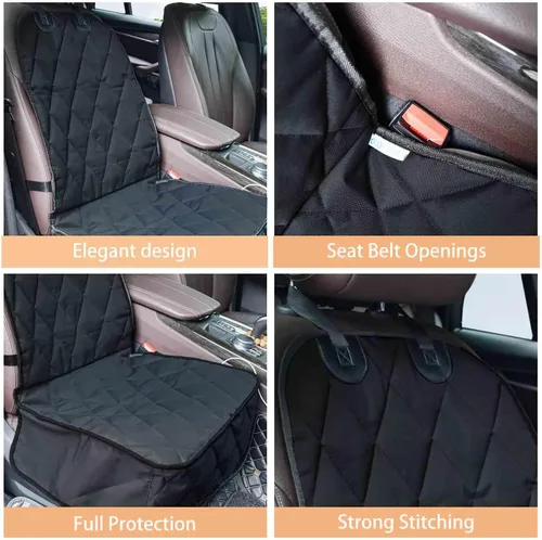 Miniatura 5 de Funda para asiento delantero de automóvil para perro, impermeable, a prueba de arañazos y antideslizante, duradera para asiento delantero