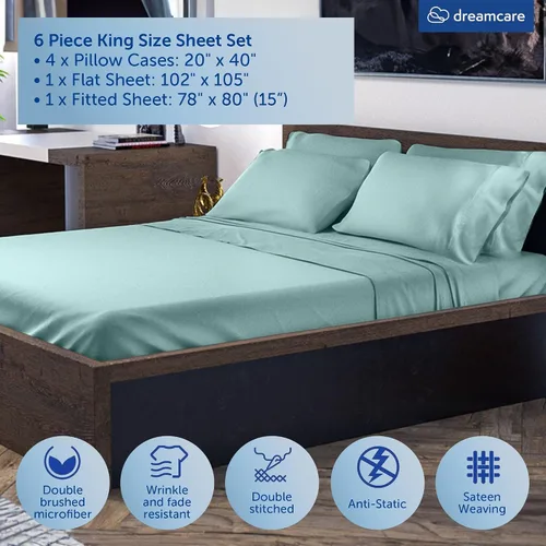 Miniatura 191 de DREAMCARE Juego de sábanas Queen – 6 piezas Sábanas de enfriamiento – hasta 15” Sábanas profundas tamaño Queen – Colección 2500 Supreme – Extra 03
