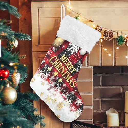 Miniatura 12 de ALAZA Medias de Navidad divertidas con muñeco de nieve agitando la mano, clásicas, decoraciones grandes personalizadas para la familia, temporada