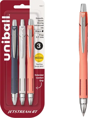 Miniatura 15 de Uniball 70879 Uni-Ball Jetstream Punta Fina 0.7 Mm Paquete de 3, Surtido