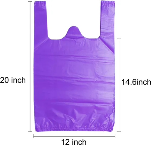 Miniatura 2 de LazyMe Bolsas para camisetas de plástico con asas a granel, bolsas de plástico para negocio, 12 x 20 pulgadas