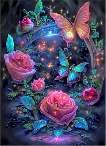 Stalente Kits de pintura de diamantes para adultos, kit de arte redondo de diamantes de taladro completo, pintura 5D con diamantes, manualidades