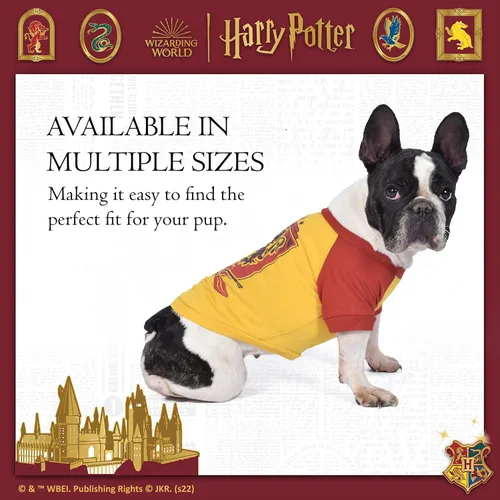 Miniatura 4 de Harry Potter Gryffindor Camiseta para perro, camisa de disfraz para mascotas, ropa y accesorios para perros con licencia oficial para casas