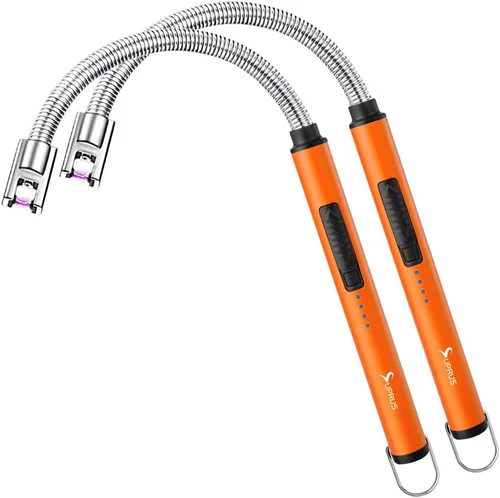 Miniatura 11 de Encendedor de vela eléctrico SUPRUS USB tipo C recargable con carcasa de acero y gancho colgante con cuello flexible de 360° (Verde)