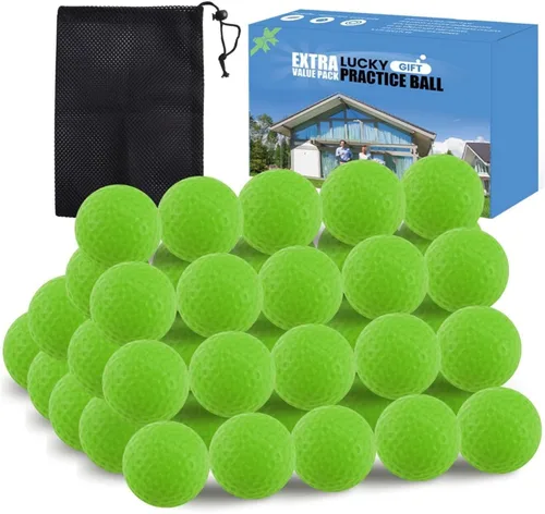 Miniatura 20 de FINGER TEN Pelotas de práctica de golf de espuma de colores, paquete de 12, 24, 50 unidades, pelota de golf ligera de vuelo limitado para interiores